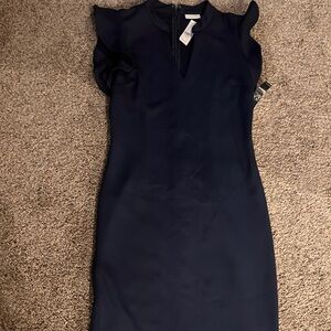 New York & Company Navy MIDI Dress